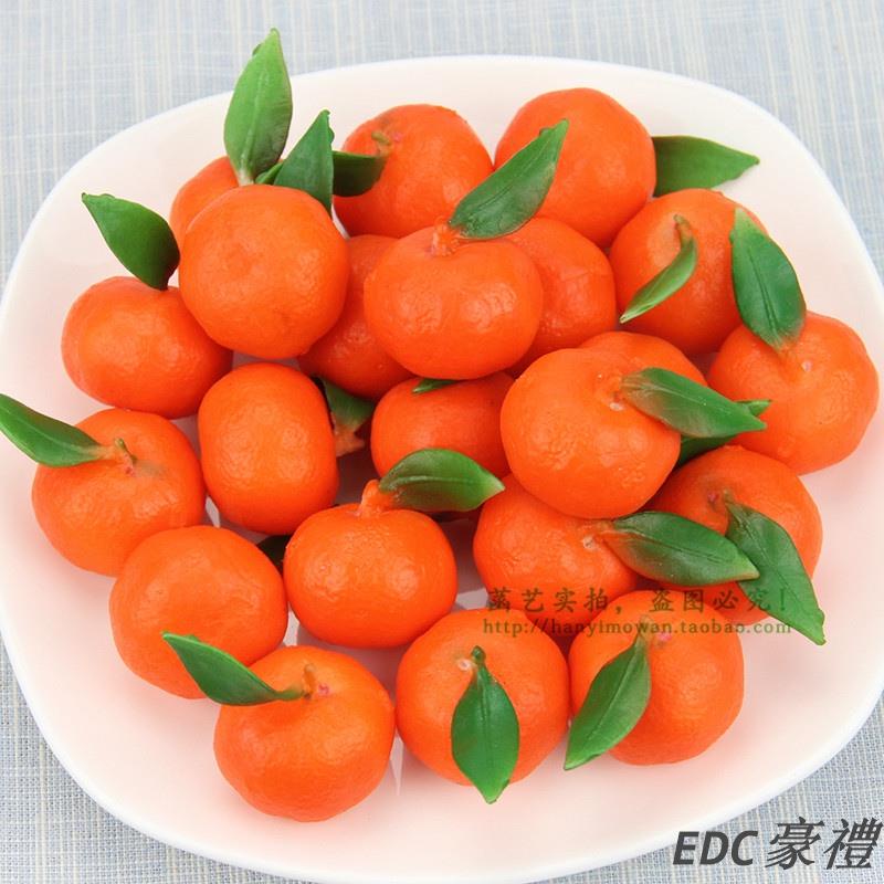【全島】🔥熱銷🔥仿真水果桔子模型塑膠水果蔬菜兒童玩具砂糖橘假桔子帶葉子橘子