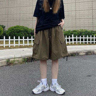 薄款短褲女 夏天 寬鬆短褲 闊腿短褲 工裝短褲女 ins潮 機能短褲 工作短褲女 工裝五分褲 休閒短褲 美式工裝短褲