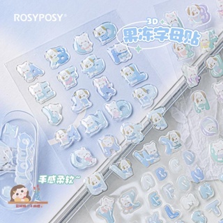 RosyPosy tutu&byebye果凍字母貼 物品裝飾咕卡奶油軟膠立體貼紙