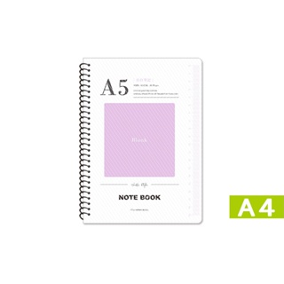 珠友 A5/25K圈裝透明PP筆記(空白) 空白內頁/加厚筆記本/記事本/360度翻頁/線圈可撕SS-10308-25