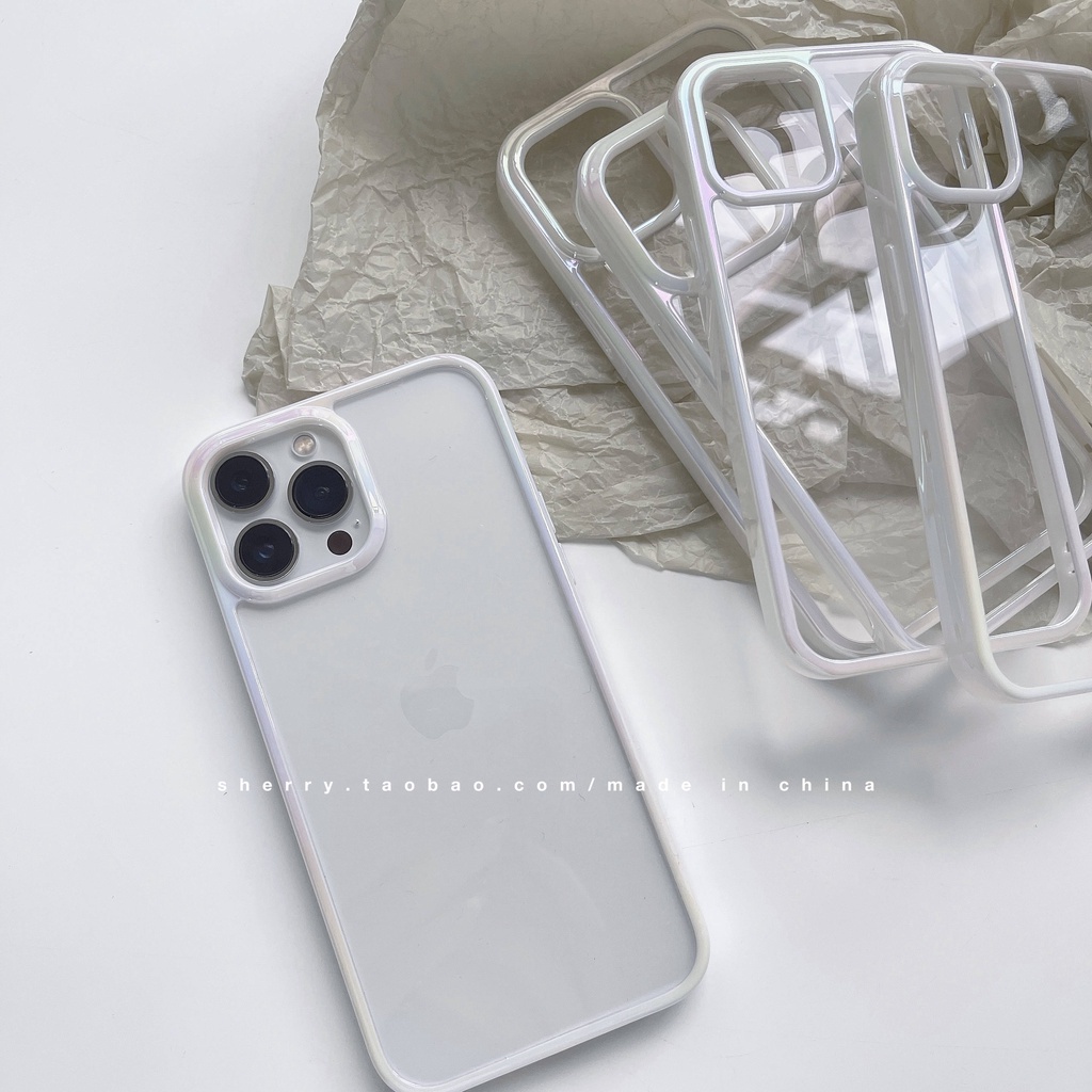 炫彩珍珠白美人魚電鍍 適用iPhone 14 Pro 13 12 Pro max i12 i13 i11防摔手機殼