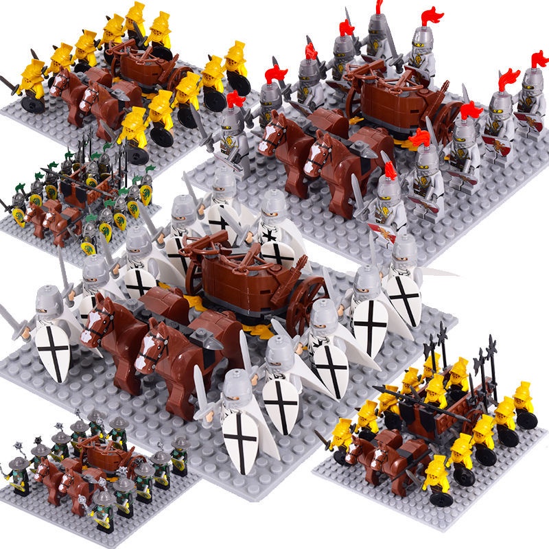 賣的最火 兼容樂高中古羅馬士兵十字軍人城堡騎士軍事軍團積木人仔男孩玩具 兼容 積木 樂高 玩具