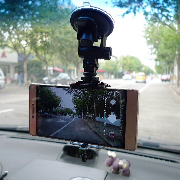 新款汽車前擋風玻璃上安裝手機拍攝用的吸盤支架行車記錄專用支架#竹北麥青409