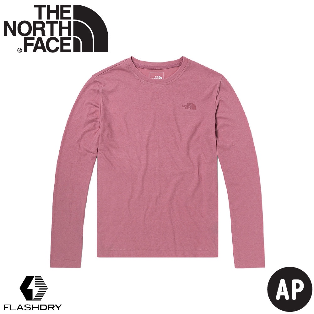 【The North Face 女 排汗長袖T恤 AP《粉紅》】5B12/吸濕排汗圓領長袖上衣/休閒上衣
