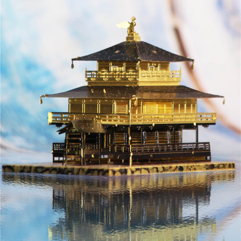 愛拼 金屬DIY拼裝模型3D免膠立體拼圖 日本印象系列之金閣寺彩色