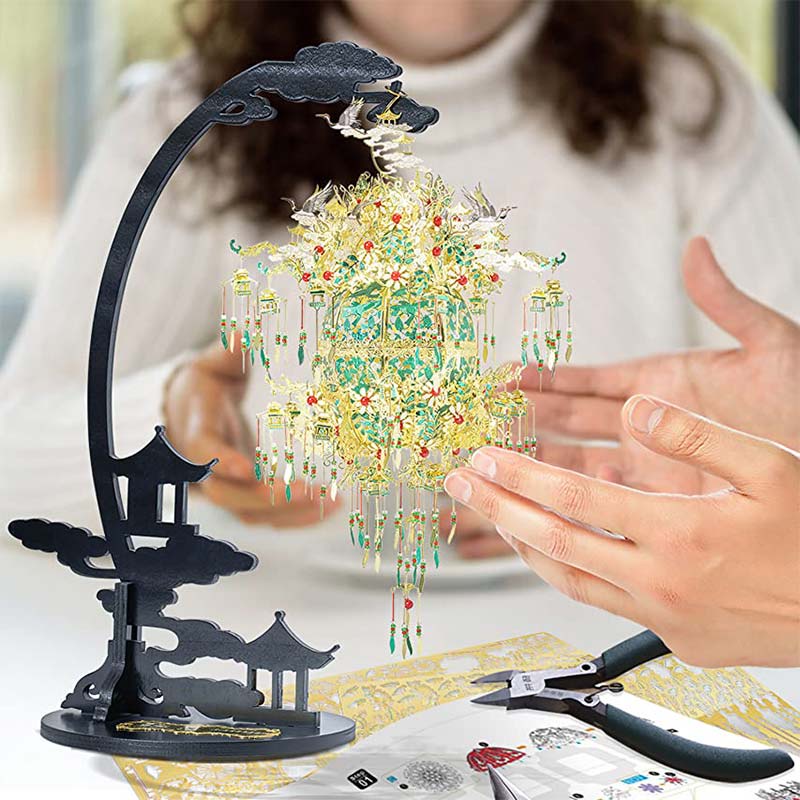 炫酷潮玩 葡萄花鳥紋銀香囊 金屬拼裝模型3d立體拼圖diy國家寶藏
