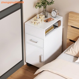 ◙✱蝦皮超低價 床頭柜現代簡約小型帶滾輪可移動臥室床邊窄縫儲物柜子床頭置物架