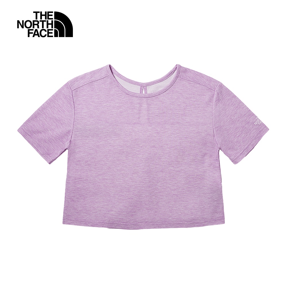 The North Face北面兒童紫色吸濕排汗背部摟空短袖T恤｜82RXHCP