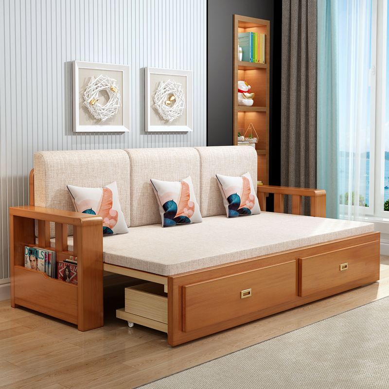 實木沙發床全實木可儲物伸縮坐臥客廳多功能折疊沙發床兩用小戶型訂金