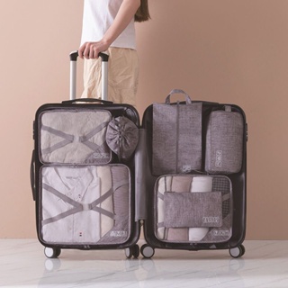 旅行收納袋 行李袋 行李分裝 包中包 旅行袋 飛機包 行李箱 壓縮袋 旅行箱 登機箱 旅行收納 旅行加厚收纳包套装行李
