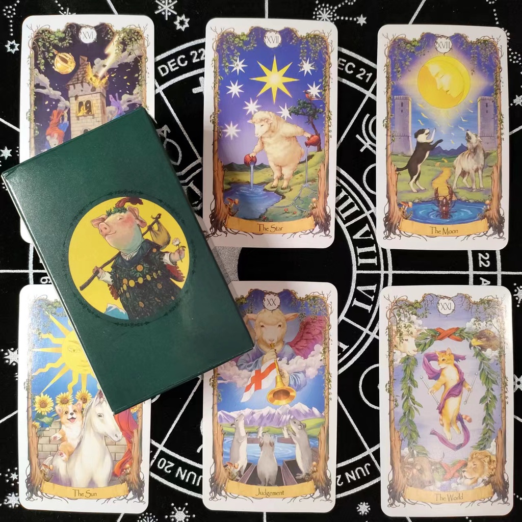 台灣-熱銷 新款小動物卡塔羅牌 Animal Tarot 英文訂製牌卡 桌遊