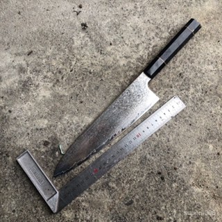 限時下殺 大馬士革鋼刀廚師刀半成品龍骨紋AUS10日本鋼料理壽司菜刀胚