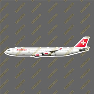 瑞士航空 A340 擬真民航機3M貼紙 防水 尺寸165MM