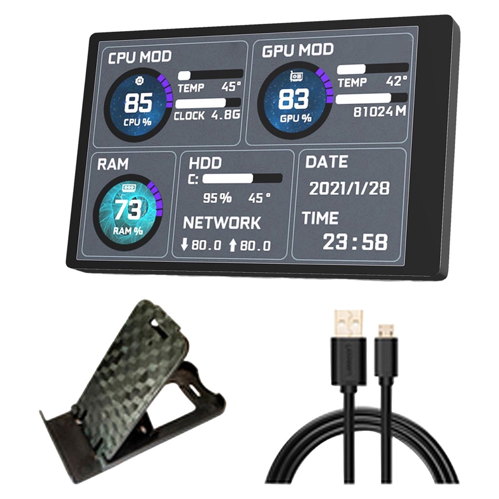 ♡[HomylcaTW] 用於 CPU GPU RAM HDD 迷你溫度顯示的 IPS 屏幕