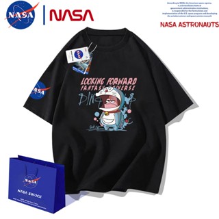 純棉短袖t 落肩短袖T恤nasa swoce聯名派大星潮牌寬松短袖T恤男女卡通純棉休閑寬松半袖