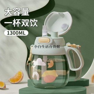 推薦🔅水瓶1000ml直飲杯大肚杯大容量水壺網紅大肚肚胖胖水杯雙飲吸管杯子女夏天用韓版學生兒童戶外便攜式