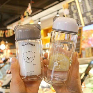 【蘭盛居家】雙層玻璃杯ins風杯子隨身玻璃杯咖啡隨身杯咖啡隨行杯便攜可愛小巧學生卡通韓版網紅水杯子