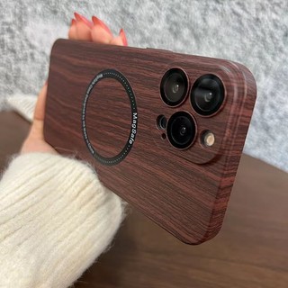 白樺木紋 紅木紋 烏木紋 手機殼 簡約 防摔手機殼 iPhone 13 12 Pro Max i13 i12 PC磁吸殼