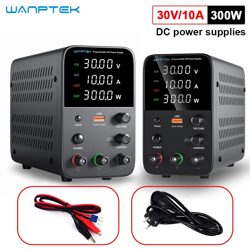 發 正品保固 Wanptek 可調直流電源 30V 10A USB 數字實驗室臺式電源穩定電源穩壓器開關