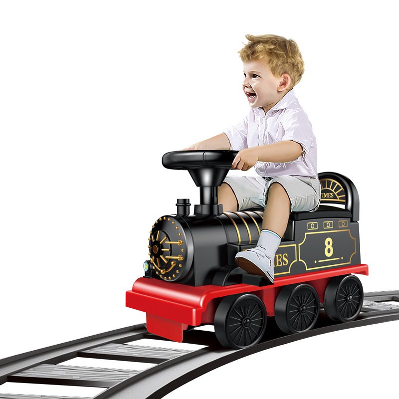 【哆哆購】小火車可坐人軌道電動複古高鐵列車汽車兒童玩具車12-3嵗男孩女童