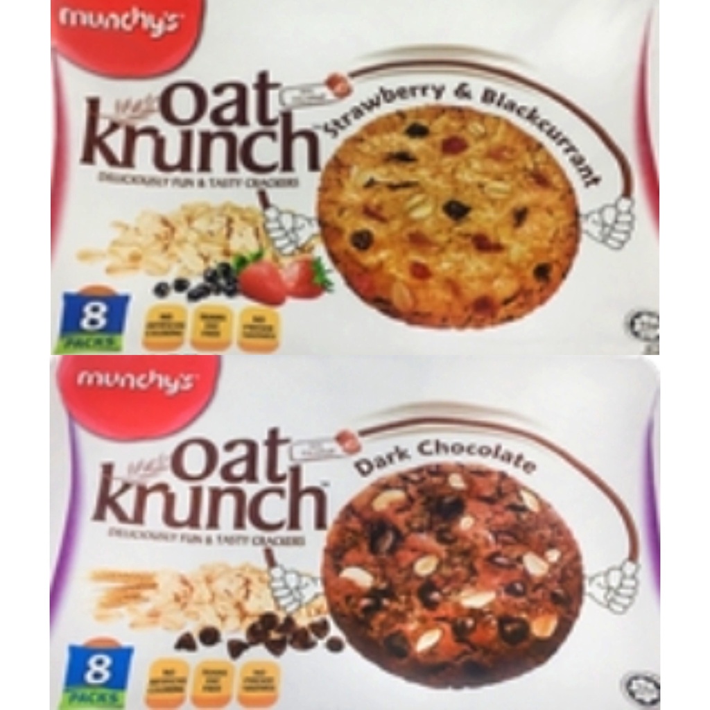 oat krunch 草莓黑加栗燕麥餅208g 黑巧克力燕麥餅208g 燕麥 餅乾 點心 零食 1808