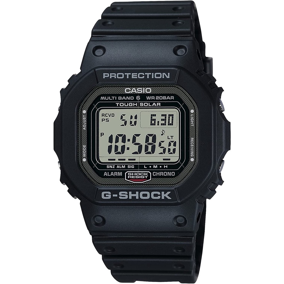 Casio G-Shock 手錶 男錶 太陽能 世界時間 高照明 八角形錶殼 黑色 GW-5000U-1JF