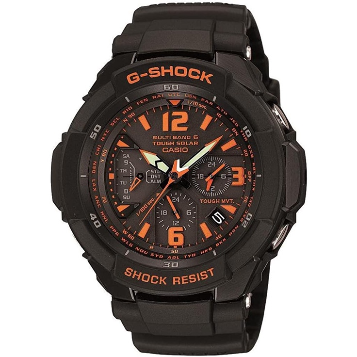 Casio G-SHOCK 手錶 男錶 太陽能 全自動日曆 世界時間 黑色 GW-3000B-1AJF