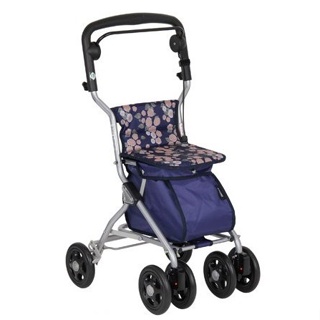 《好康醫療網》"幸和" 助行器步行車R124(花漾海軍藍)帶輪型助步車/步行輔助車/散步車/助行椅
