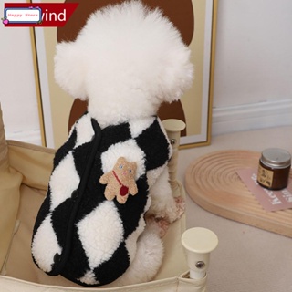 Fashion Plaid Fleece Dog Clothes Bear Vest Dogs Clothing Pet