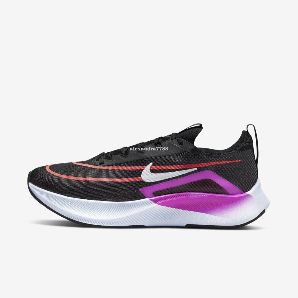 NIKE Zoom Fly 4 黑紫 紅勾 輕量透氣休閒 慢跑鞋 CT2392-004