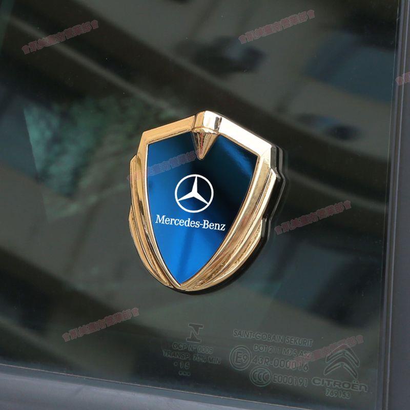 凱美免運♞金屬鏡面賓士3D汽車車貼車標W177 W246 W205 W213 GLA CLA GLC S級