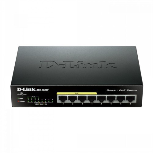 友訊 D-Link DGS-1008P 8埠10/100/1000BASE-T 4埠PoE供電 網路交換器 原廠公司貨