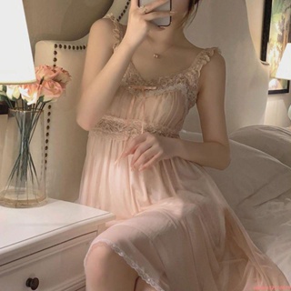 有嘉服飾-2023年新款夏季吊帶睡裙女法式慵懶風甜美純欲性感蕾絲高級感睡衣