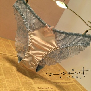 小甜心sweet👙歐美性感內褲女蕾絲緞面提花舒適透氣棉檔無痕誘惑低腰迷人三角褲