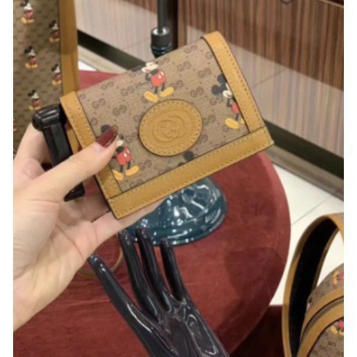 巴黎二手GUCCI x DISNEY 迪士尼 聯名 米奇 Wallet 皮夾 卡夾 短夾 602534