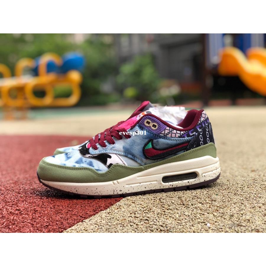 Nike Air Max1 Concepts藍綠 腰果花 復古 跑步鞋 休閑 DN1803-300