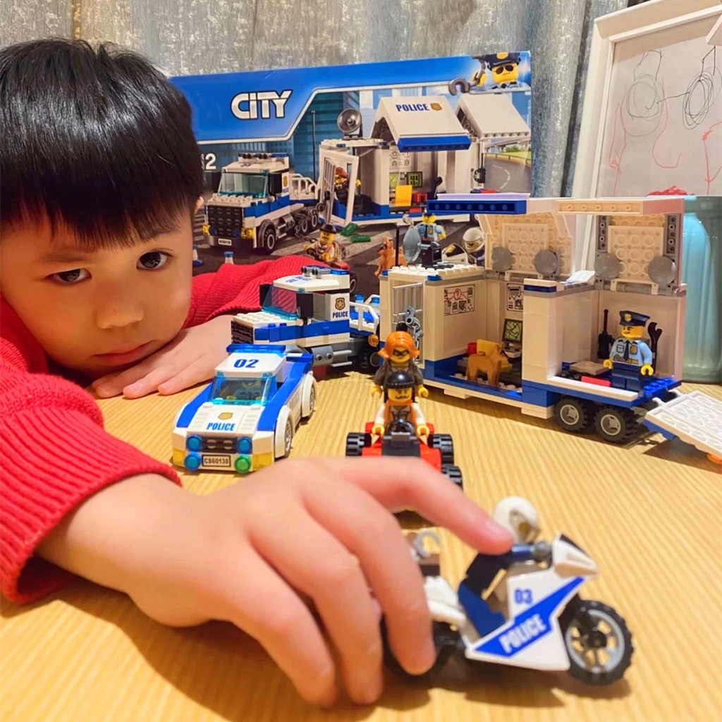 城市積木 玩具 兼容樂高城市系列警察局移動指揮中心拼裝積木汽車飛機玩具60139