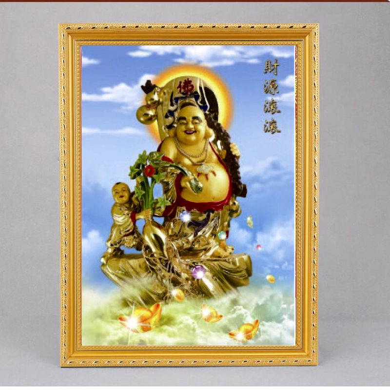 【觀音堂】立體佛像畫彌勒佛西方極樂世界佛教用品佛圖掛畫包郵廠家直銷