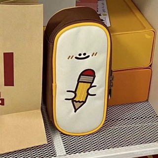 ins日係高顔值創意學生可愛大容量雙層多功能桌麵收納小眾筆袋 0XRU