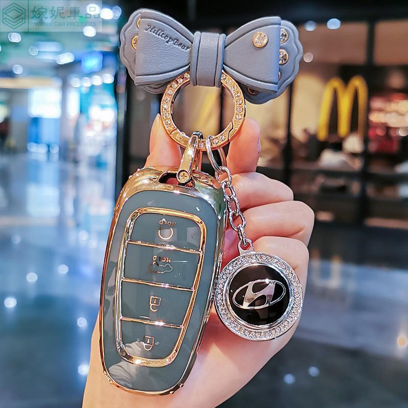 免費克製 現代鑰匙套 高檔女 Hyundai Venue Tucson L Custin鑰匙皮套 鑰匙圈 鑰匙套 鑰匙包