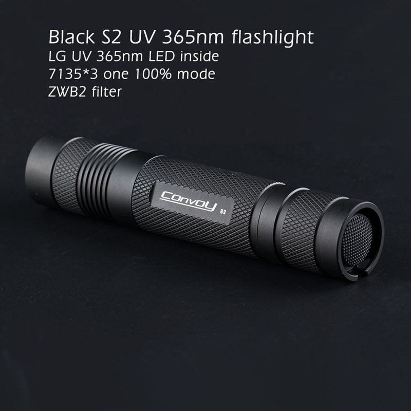 Convoy S2 UV 365nm LED Flashlight ,NichiaUV 365nm LED inside