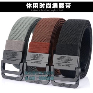 💯臺灣出貨💯帆布腰帶 熱賣 新款彈力帆布 皮帶 休閒簡約戶外運動無孔平滑扣學生金毛犼男雙遠扣