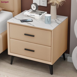 上品行百貨 床頭柜 床頭柜 皮質 現代 簡約 輕奢 小型 實木 臥室 床邊柜 簡易款 極簡 巖板 小柜子