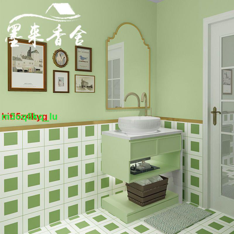 @#裝飾大賣##北歐風衛生間浴室貼紙瓷磚廁所墻貼果綠色自粘壁紙防水可擦洗墻紙