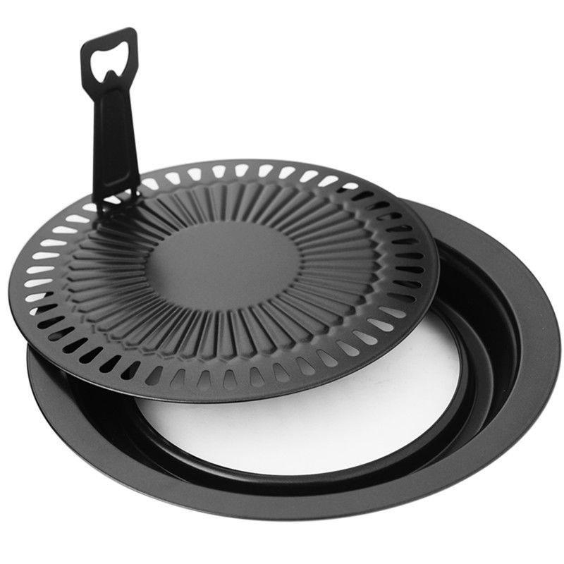 【送烤紙】德國米技同款韓式燒烤盤電陶爐光波爐烤肉盤戶外燒烤盤