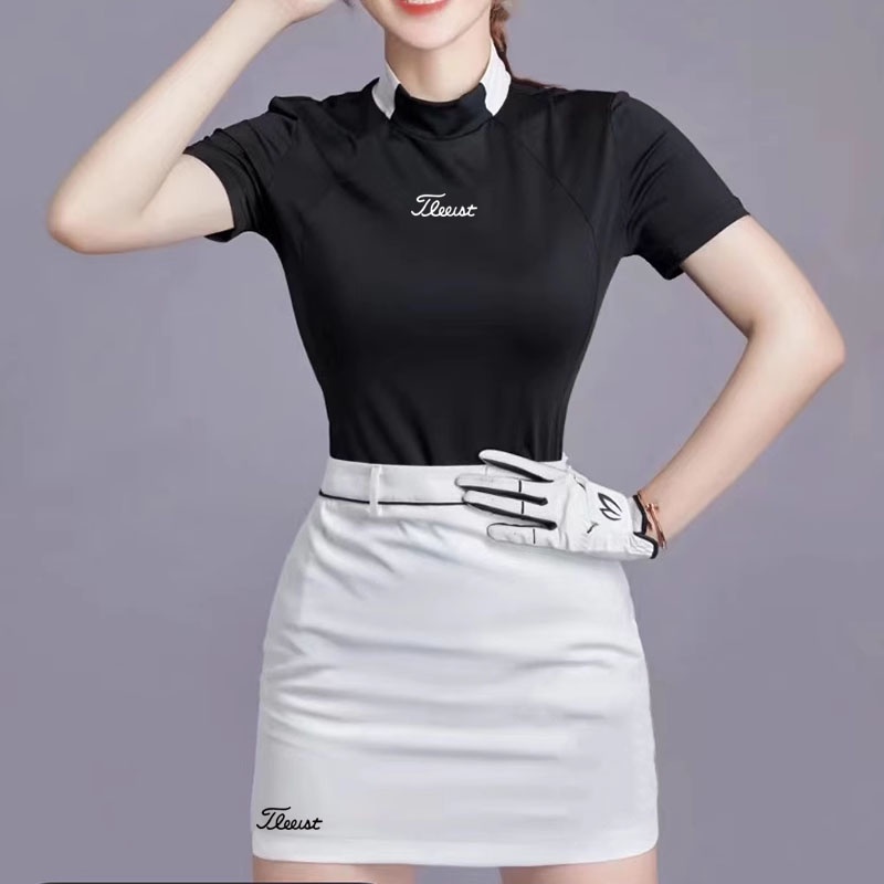 【Titleist】 高爾夫女士春夏新款運動T恤POIO衫彈力緊身韓系Golf時尚顯身短裙上衣