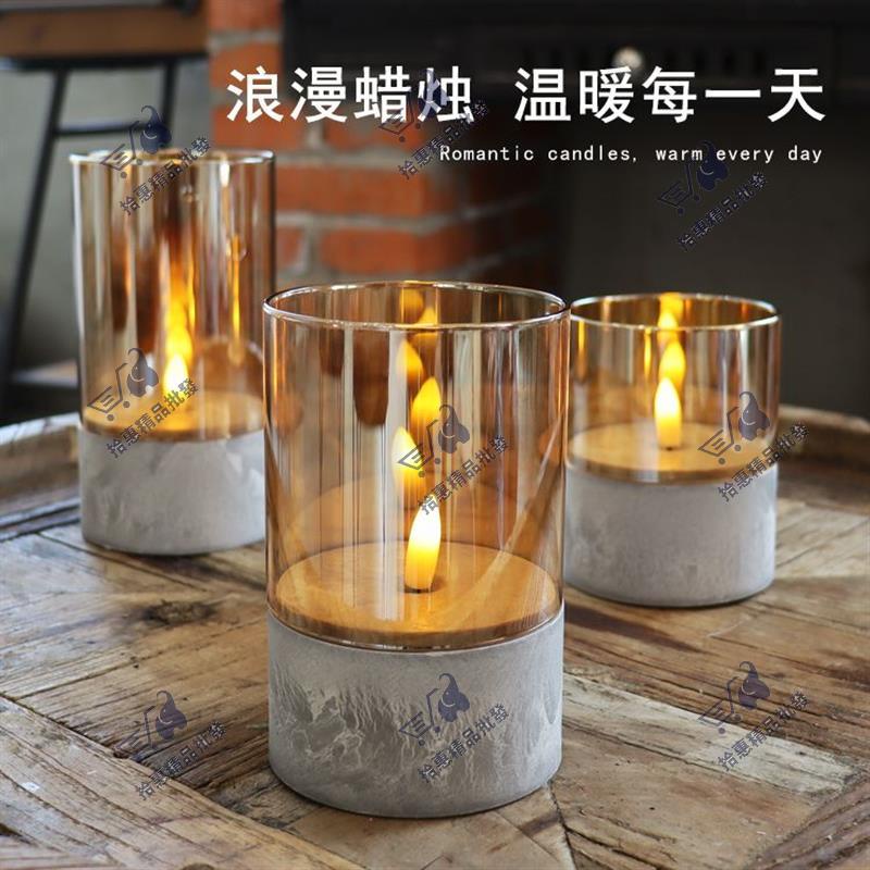 Shenglong燈飾⚡仿真led蠟燭燈燭光ins拍照道具餐廳裝飾氛圍燈浪漫約會擺件小夜燈