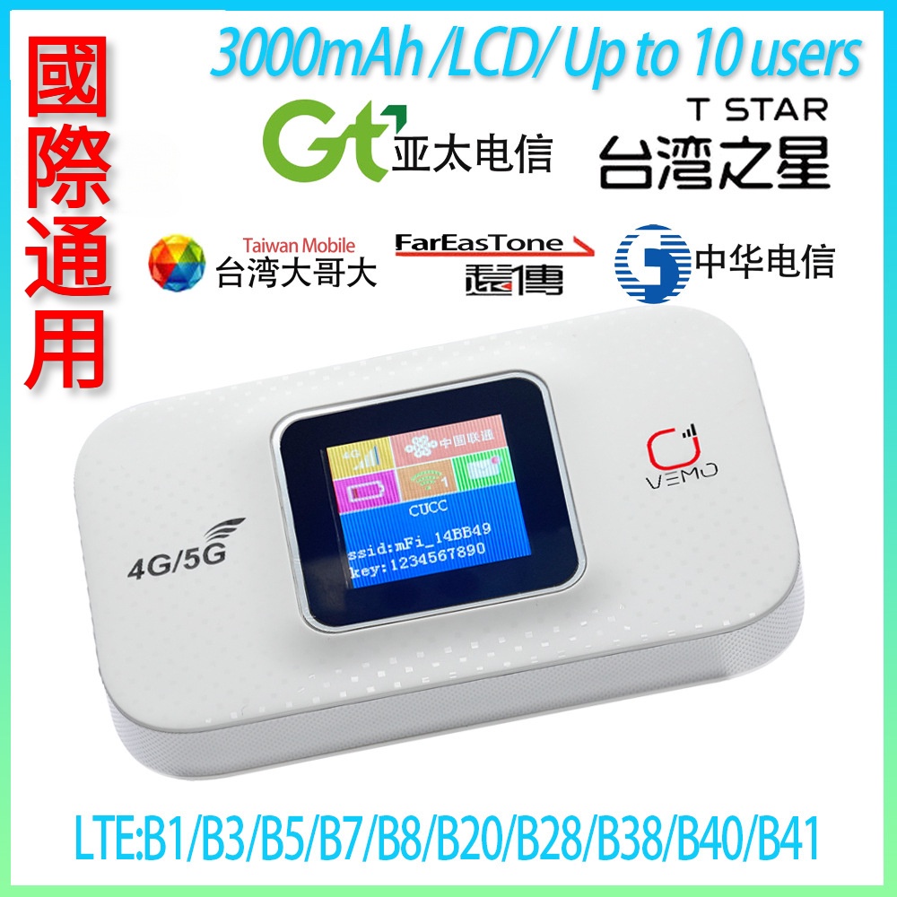 ♞VEMO E5783-PLUS 國際全站通 WIFI Hotspot 網路分享器 旅遊