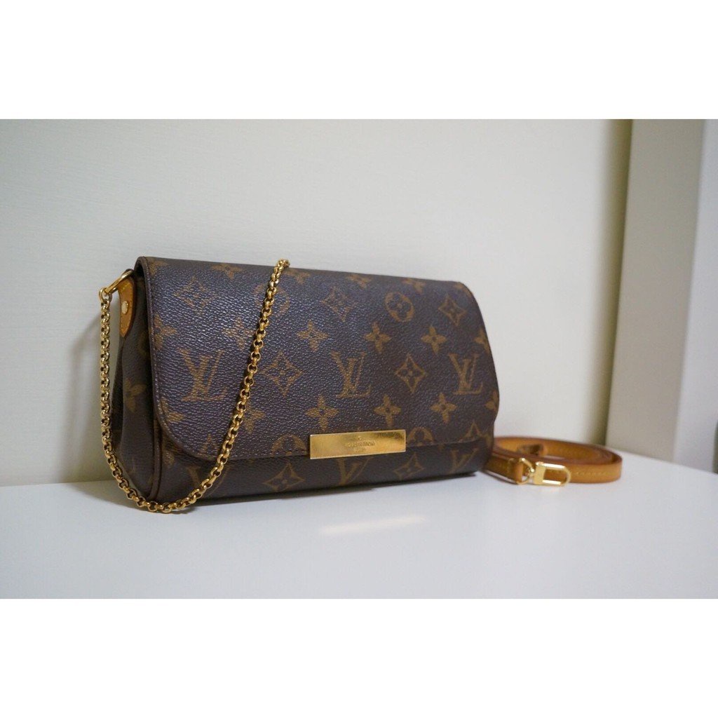 二手LV M40717 Favorite Monogram Favorite PM 金屬磁釦 手拿包 斜背包