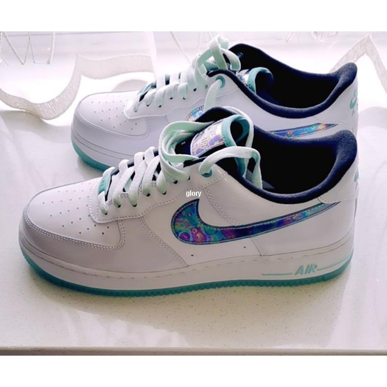 NIKE Air Force 1 AF1 冰綠 閃閃 時尚 男子運動休閑板鞋DD9613-100